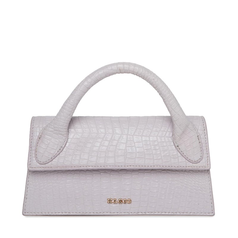 KLEIO Vegan Leather Top Crossbody Sling Handbag for Women - Lilac - Image 3